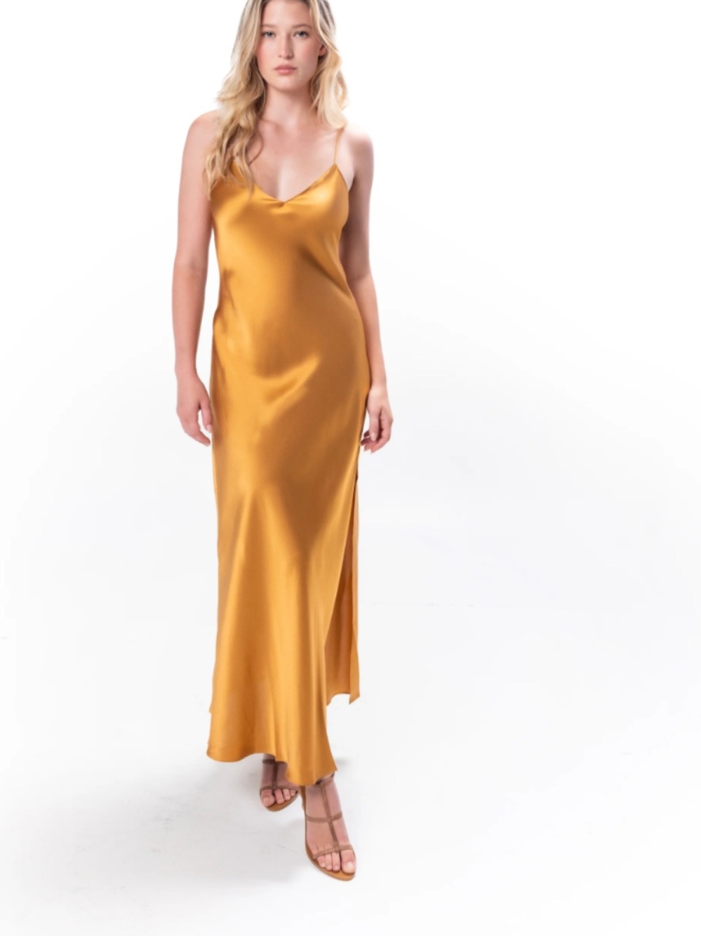 OAK + FORT Satin Slip Maxi Dress  wedding guest ,Prom Party